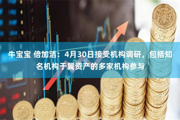 牛宝宝 倍加洁：4月30日接受机构调研，包括知名机构于翼资产的多家机构参与
